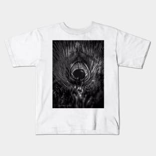 Eye Of The Peacock - Black and White Kids T-Shirt